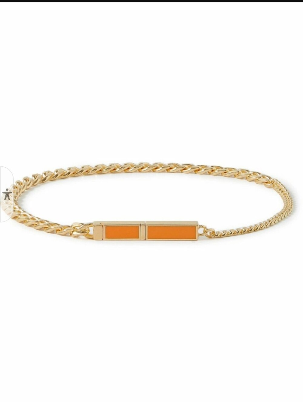 SALE! Bottega Veneta Gold Bracelet with Orange Enamel Bars Ag 925